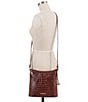 BRAHMIN Melbourne Collection Katie Leather Crocodile-Embossed Crossbody Bag, Color:Pecan - Image 5