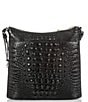 Color:Black - Image 2 - Melbourne Collection Katie Leather Crocodile-Embossed Crossbody Bag