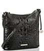 Color:Black - Image 3 - Melbourne Collection Katie Leather Crocodile-Embossed Crossbody Bag