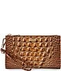 BRAHMIN Melbourne Collection Luggage Brown Daisy Zip Top Wristlet, Color:Luggage Brown - Image 1