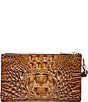 BRAHMIN Melbourne Collection Luggage Brown Daisy Zip Top Wristlet, Color:Luggage Brown - Image 2