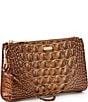 BRAHMIN Melbourne Collection Luggage Brown Daisy Zip Top Wristlet, Color:Luggage Brown - Image 4