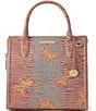 BRAHMIN Heatwave Collection Mandarin Orange Small Caroline Satchel Bag, Color:Mandarin Orange - Image 1