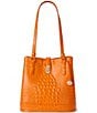 BRAHMIN Melbourne Collection Mango Orange Fiora Bucket Bag, Color:Mango Orange - Image 1