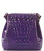 Color:Royal Purple - Image 2 - Melbourne Collection Margo Crocodile-Embossed Crossbody Bag