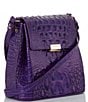 Color:Royal Purple - Image 4 - Melbourne Collection Margo Crocodile-Embossed Crossbody Bag
