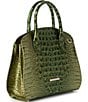 BRAHMIN Melbourne Collection Matcha Green Rosetta Satchel Bag, Color:Matcha Green - Image 4