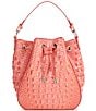 BRAHMIN Melbourne Collection Melinda Bucket Bag, Color:Coral Snapdragon - Image 1