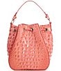 BRAHMIN Melbourne Collection Melinda Bucket Bag, Color:Coral Snapdragon - Image 2