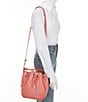 BRAHMIN Melbourne Collection Melinda Bucket Bag, Color:Coral Snapdragon - Image 4