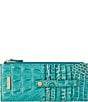 Color:Mermaid Green - Image 2 - Melbourne Collection Mermaid Green Leather Credit Card Wallet