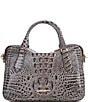 BRAHMIN Melbourne Collection Micaela Charcoal Satchel Bag, Color:Charcoal - Image 1