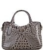 BRAHMIN Melbourne Collection Micaela Charcoal Satchel Bag, Color:Charcoal - Image 2