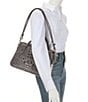 BRAHMIN Melbourne Collection Micaela Charcoal Satchel Bag, Color:Charcoal - Image 4