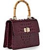 BRAHMIN Melbourne Collection Mod Small Hallie Satchel Bag, Color:Cherry Lacquer - Image 4