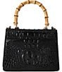 BRAHMIN Melbourne Collection Mod Small Hallie Satchel Bag, Color:Black - Image 2