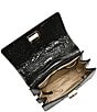 BRAHMIN Melbourne Collection Mod Small Hallie Satchel Bag, Color:Black - Image 3