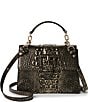 BRAHMIN Melbourne Collection Onyx Hallie Small Satchel Bag, Color:Onyx - Image 1