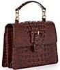 BRAHMIN Melbourne Collection Pecan Hallie Satchel Bag, Color:Pecan - Image 4