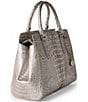 BRAHMIN Melbourne Collection Pristine Small Finley Satchel Bag, Color:Pristine - Image 4