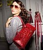 BRAHMIN Melbourne Collection Red Opal Sophia Satchel Bag, Color:Red Opal - Image 6