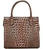 BRAHMIN Melbourne Collection Smokey Taupe Small Caroline Satchel Bag, Color:Smokey Taupe - Image 2