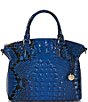 Color:Blue Viper - Image 1 - Ombre Melbourne Collection Blue Viper Snake Print Leather Duxbury Satchel Bag
