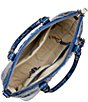 Color:Blue Viper - Image 3 - Ombre Melbourne Collection Blue Viper Snake Print Leather Duxbury Satchel Bag