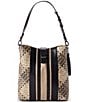 BRAHMIN Melbourne Collection Taupe Fields Celina Bucket Shoulder Bag, Color:Taupe Fields - Image 1