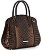 BRAHMIN Melbourne Collection Toffee Rosetta Satchel Bag, Color:Toffee - Image 4