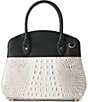 BRAHMIN Minden Collection Winter White Rosetta Satchel Bag, Color:Winter White - Image 2