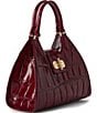 BRAHMIN Nerina Collection Merlot Adrian Satchel Bag, Color:Merlot - Image 4