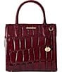 BRAHMIN Nerina Collection Merlot Small Carolina Satchel Bag, Color:Merlot - Image 1