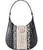 BRAHMIN Nottingham Collection Charcoal Fallon Hobo Shoulder Bag, Color:Charcoal - Image 1