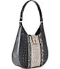 BRAHMIN Nottingham Collection Charcoal Fallon Hobo Shoulder Bag, Color:Charcoal - Image 4
