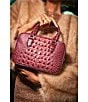 BRAHMIN Ombre Melbourne Collection Coquette Mara Satchel Bag, Color:Coquette - Image 5