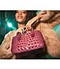 BRAHMIN Ombre Melbourne Collection Coquette Mara Satchel Bag, Color:Coquette - Image 6