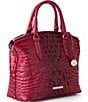 BRAHMIN Ombre Melbourne Collection Merlot Duxbury Satchel Bag, Color:Merlot - Image 4