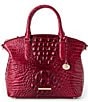 BRAHMIN Ombre Melbourne Collection Merlot Duxbury Satchel Bag, Color:Merlot - Image 1