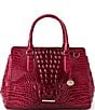 BRAHMIN Ombre Melbourne Collection Merlot Small Finley Satchel Bag, Color:Merlot - Image 1