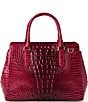 BRAHMIN Ombre Melbourne Collection Merlot Small Finley Satchel Bag, Color:Merlot - Image 2