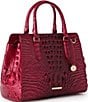 BRAHMIN Ombre Melbourne Collection Merlot Small Finley Satchel Bag, Color:Merlot - Image 4