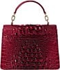 BRAHMIN Ombre Melbourne Collection Merlot Small Hallie Satchel Bag, Color:Merlot - Image 2