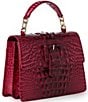 BRAHMIN Ombre Melbourne Collection Merlot Small Hallie Satchel Bag, Color:Merlot - Image 4