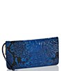 Color:Blue Viper - Image 4 - Ombre Melbourne Collection Skyler Blue Viper Snake Print Leather Travel Wallet