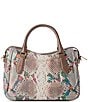 BRAHMIN Piaffe Collection Micaela Snake Print Floral Satchel Bag, Color:Multi - Image 2