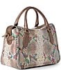 BRAHMIN Piaffe Collection Micaela Snake Print Floral Satchel Bag, Color:Multi - Image 3