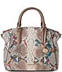 BRAHMIN Piaffe Collection Duxbury Snake Print Floral Satchel Bag, Color:Multi - Image 1