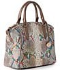 BRAHMIN Piaffe Collection Duxbury Snake Print Floral Satchel Bag, Color:Multi - Image 3