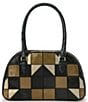 BRAHMIN Premier Collection Angie Patchwork Dome Satchel Bag, Color:Black Fete - Image 1